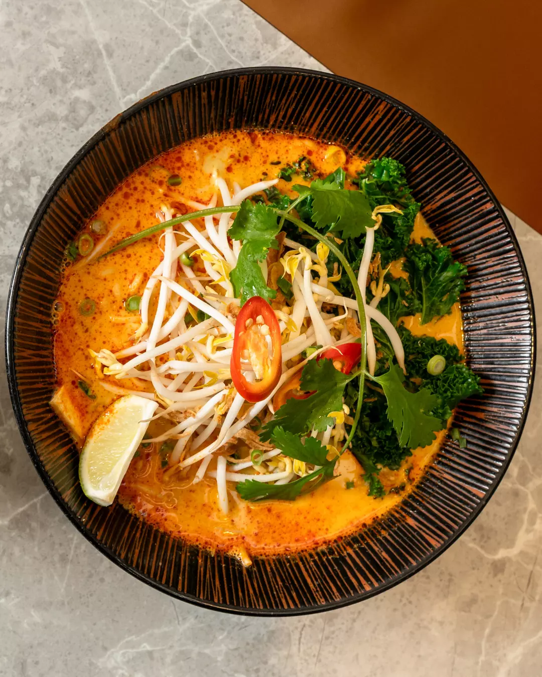 A bowl of Malaysian laksa